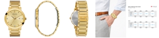 Bulova Men's Futuro Diamond Dress Diamond-Accent Gold-Tone Stainless Steel Bracelet Watch 42mm